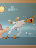 Seinamaal "Judoj�nes" lastetoas